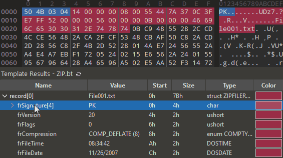 010 Editor 二进制模板功能演示